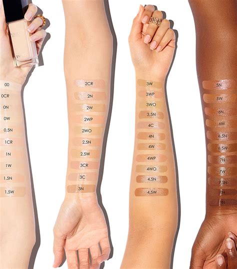 dior forever skin glow foundation swatches